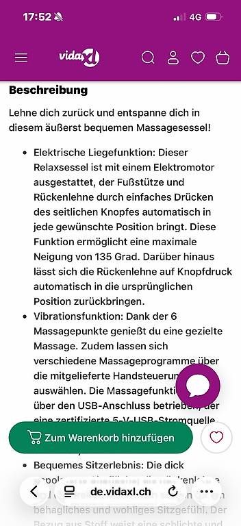 Fauteuils: Elektrischer Fernsehsessel mit Massagefunktion – D'occasion à Obbürgen par bugi6868 4