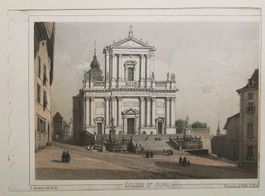 Solothurn Urseren Kathedrale  Tonlithographie von Jacottet