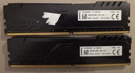 2 x16 GB Kingston HyperX FURY DDR4 RAM 32GB Kit 3200MHz 