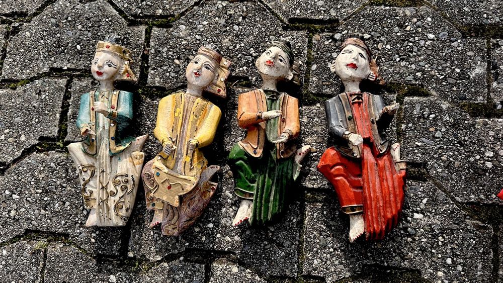 Marionnette à Fils Ancienne – Asiatique – Bois Sculpté – Personnage Traditionnel