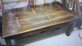 Table basse bois et bambou