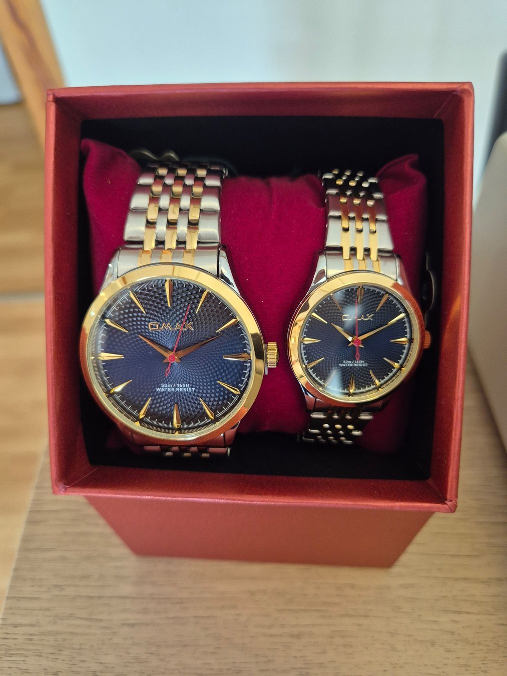 Orologi: OMAX Partneruhrenset bicolor / blau – Nuovo e nell'imballaggio originale da Zürich venduto da zah_967f