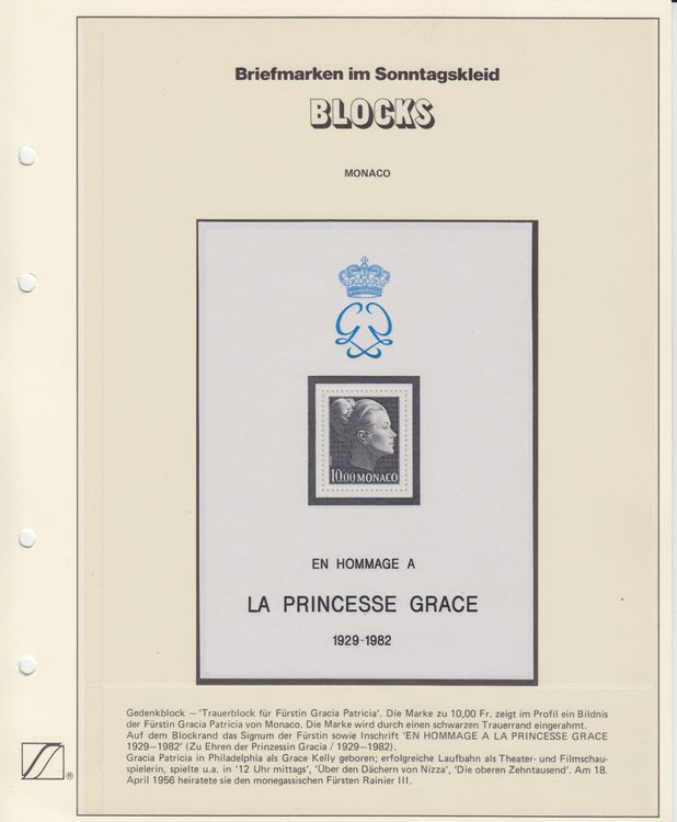 MONACO 1983 FÜRSTIN GRACIA PATRICIA ** | Kaufen Auf Ricardo