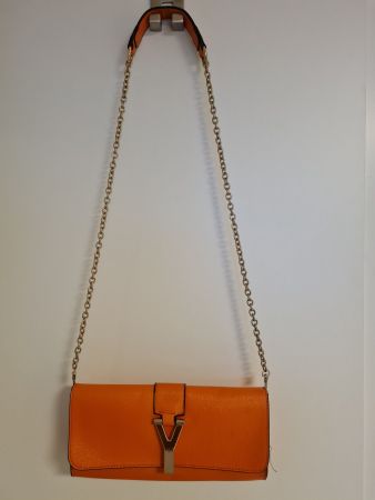 CLUTCH UMHÄNGE TASCHE ORANGE GOLD
