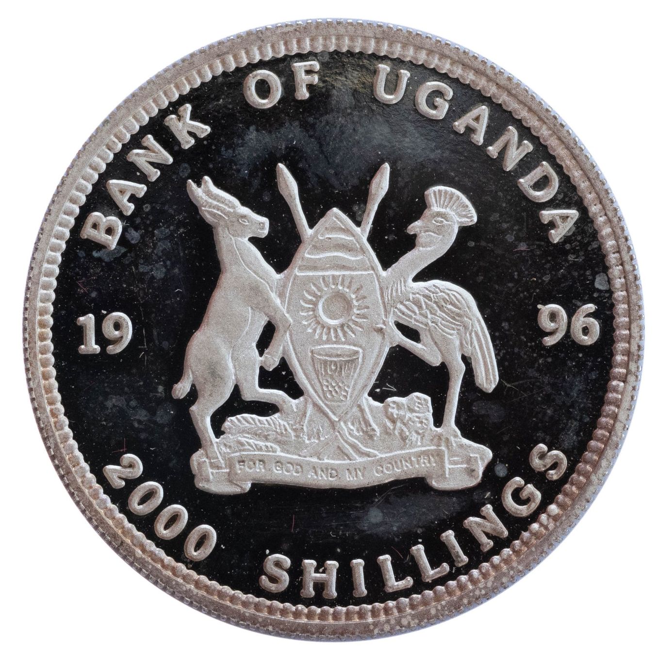 Tutti le monete: Uganda 2000 Schillings 1996 Silber – Nuovo e nell'imballaggio originale da Rotkreuz venduto da num_6343