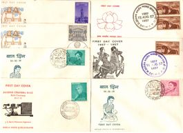 INDIA 1957 - 7 FDC with Sepoy resistance !