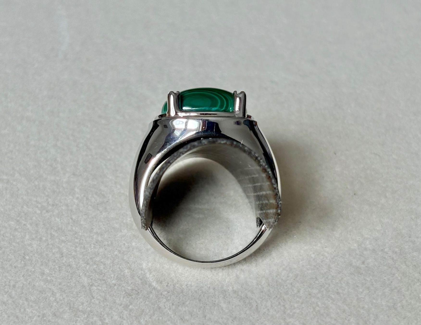 Bagues: Ring Malachit, 4 Brillanten, Silber 925, Gr. 60 – Neuf (Voir description) à Brugg AG par lau_9rvy 6