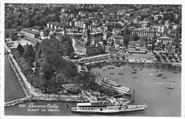 Lausanne Ouchy (VD) Hafen aus der Luft schiff boot