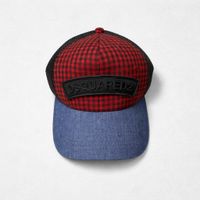 Casquette Dsquared2 Tartan Rouge et Denim - Look Tendance!