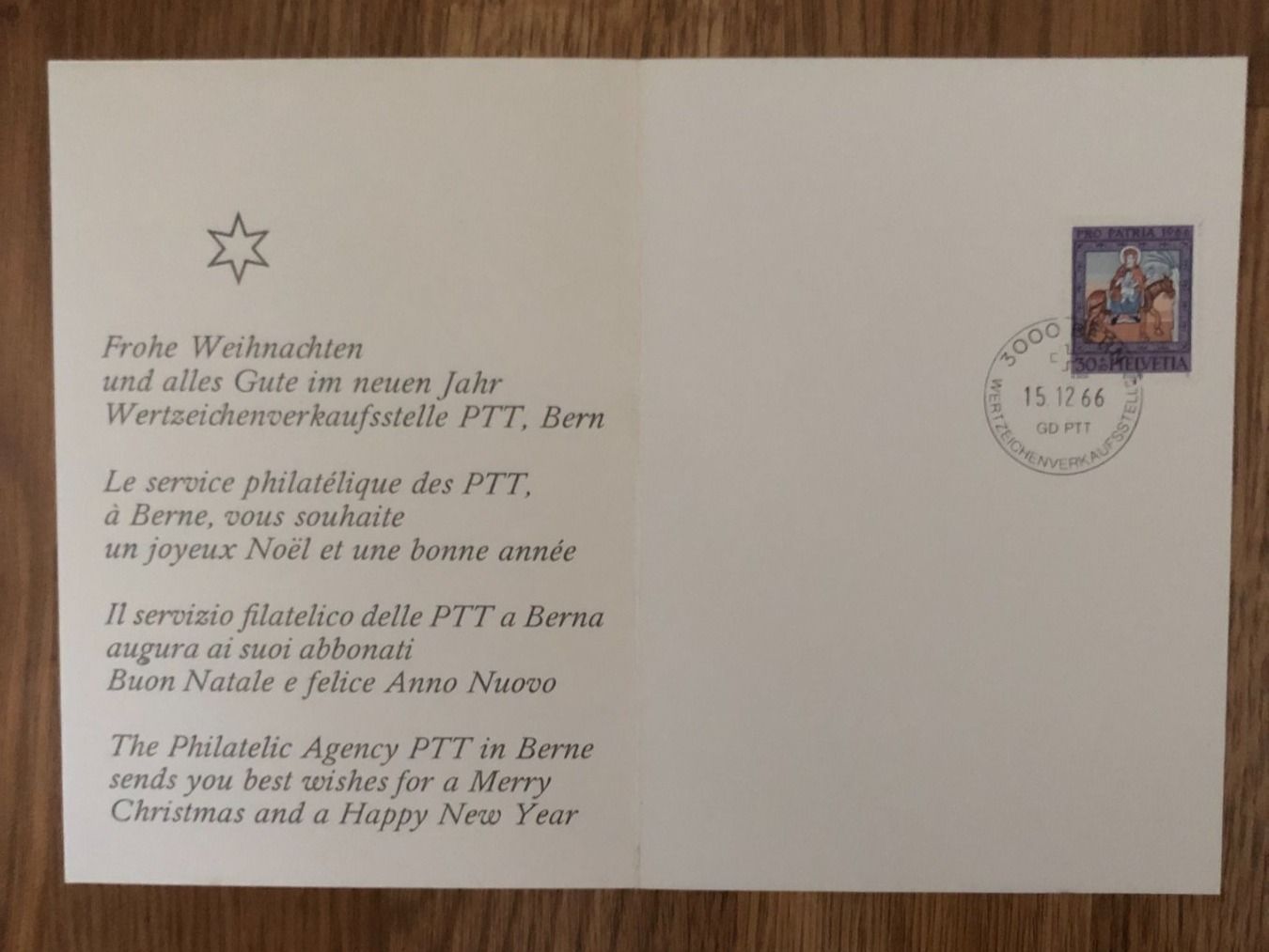 Tutti i francobolli: PTT Weihnachtskarte Pro Patria 15.12.66 – Nuovo (secondo la descrizione) da Landquart venduto da interesse63 2