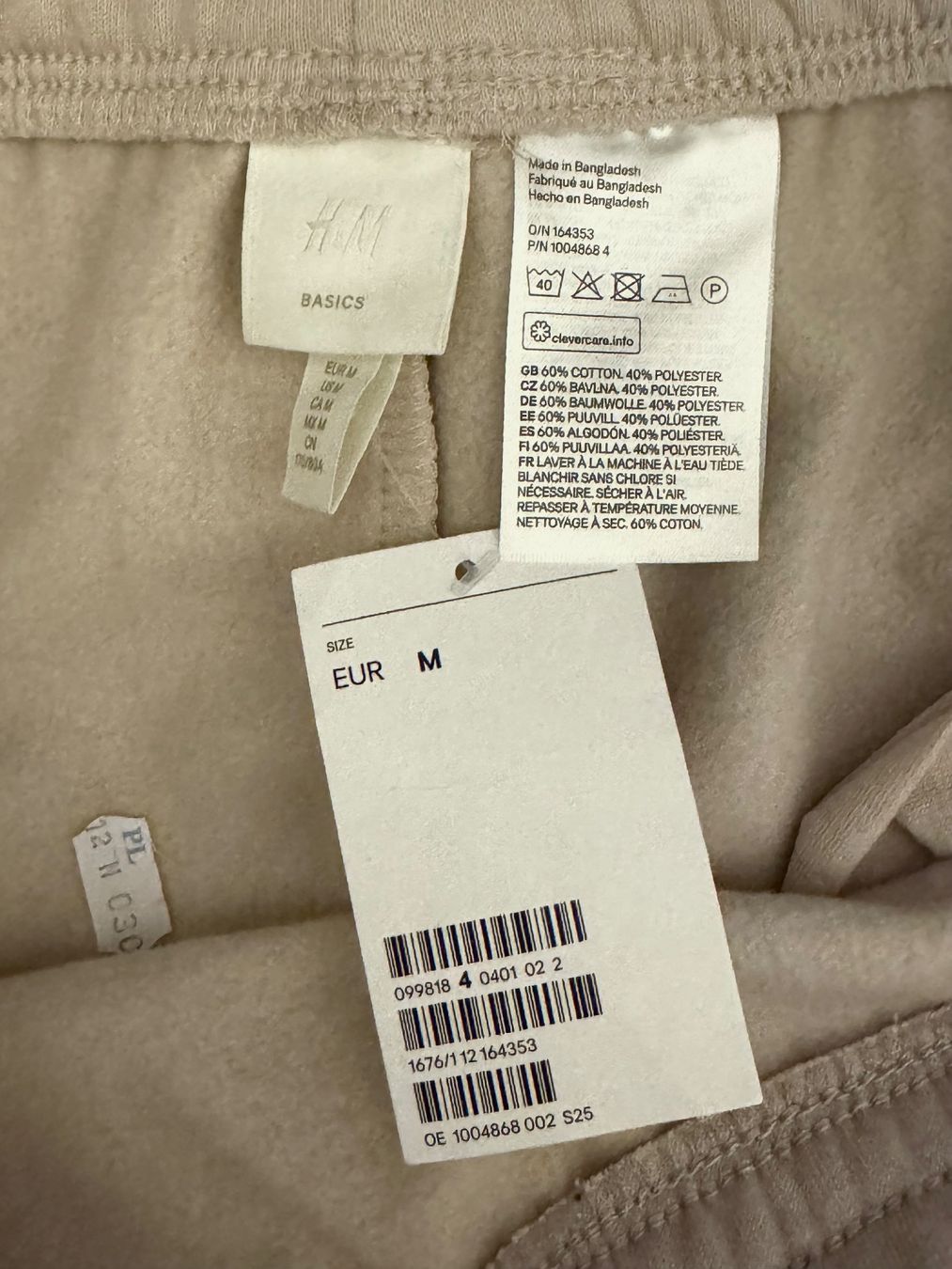 H&M Gonne: Jupe H&M Basics longue molletonnée, couleur beige, taille M – Nuovo e nell'imballaggio originale da Genève venduto da OnSale 2