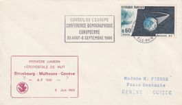 Erstflug AIR FRANCE Strasbourg - Genf 1966 (nur 200 Stk. !)