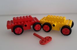 Lego Auto-Aufziehmotoren mit Aufziehschlüssel  Gelb und Rot