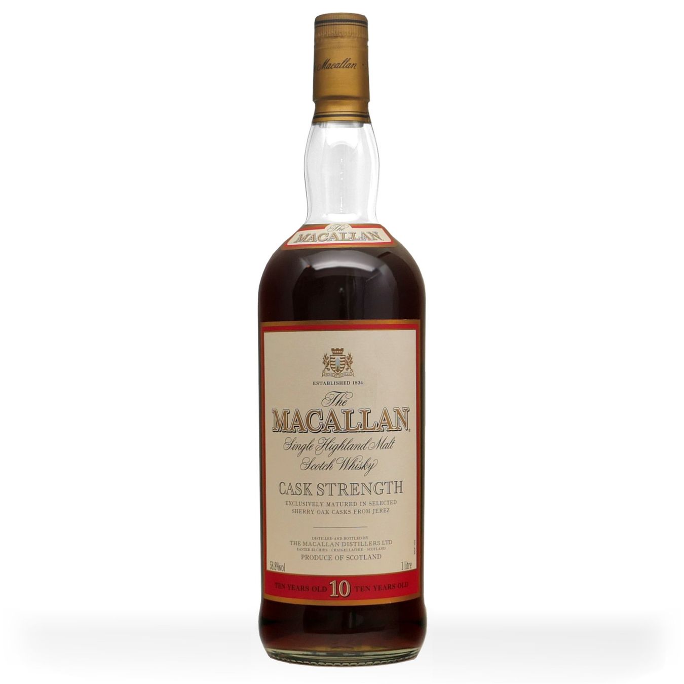 Macallan Bevande alcoliche: Macallan 10 Years Cask Strength 2000 Old Label 1 Litre 58.8% – Nuovo (secondo la descrizione) da Wohlen AG venduto da MAXMALT 2