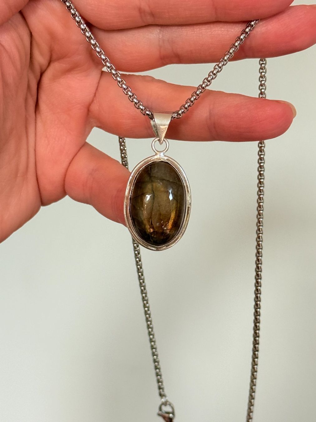 Catenine: Collier avec pendentif en labradorite – Nuovo e nell'imballaggio originale da Genève venduto da AGBERG 8