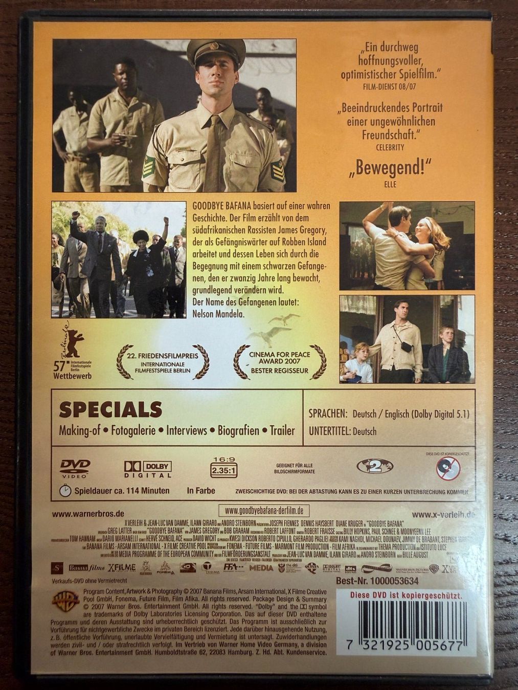 Tutti i DVDs: Goodbay Bafana – Usato da Zürich venduto da FilmFreunde 1