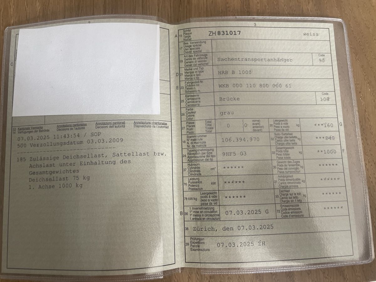 Hrb Remorques: HRB B 1000  – D'occasion à Rümlang par pio_92xb 4
