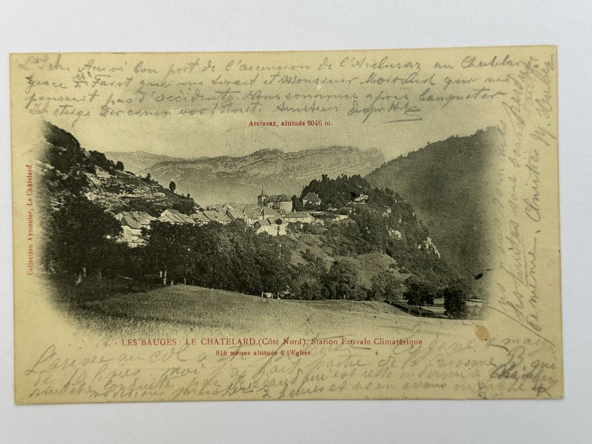 Cartoline postali: Alte Ansichtskarte 1904 Les Bauges Le Chatelard – Usato da Schmitten / FR venduto da Samsara169