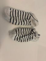 Weisse, gestreifte Söckli, Grösse 35, Sneaker Socken