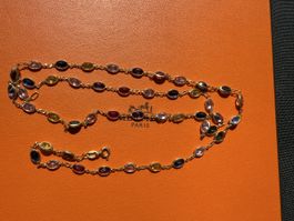 Wunderschöne Halskette aus 750 Gold 18k mit Farbedelsteinen!