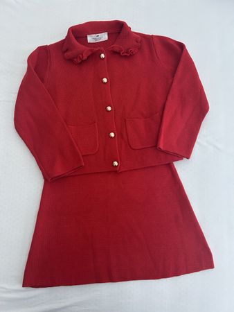 Set Strickjacke und Kleid H&M rot Grösse 122/128