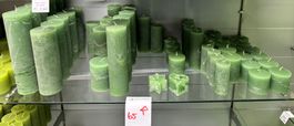 065 Posten Raureif Kerzen grün aus Liquidation