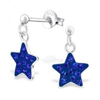Stern blau Kinderohrstecker 925 Silber