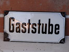 antikes Emailschild Gaststube /Restaurant Loft Werbung