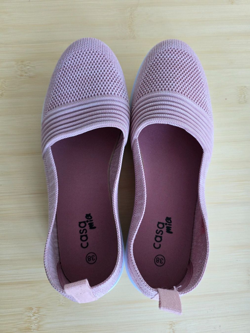 Flipperkästen: Schuh Slipper Grösse 38 Lachs farbig Stoff – Neu und originalverpackt aus Rorschacherberg von Scharfeegge