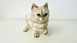 Porzellanfigur Perserkatze handbemalt