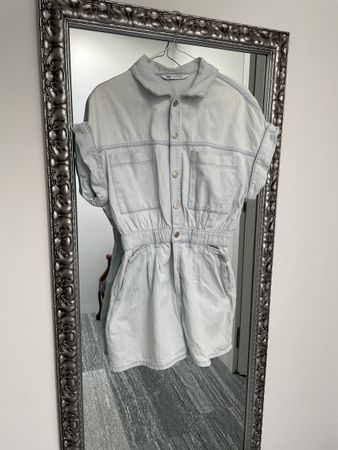Zara Denim Romper - Size S - Light Blue