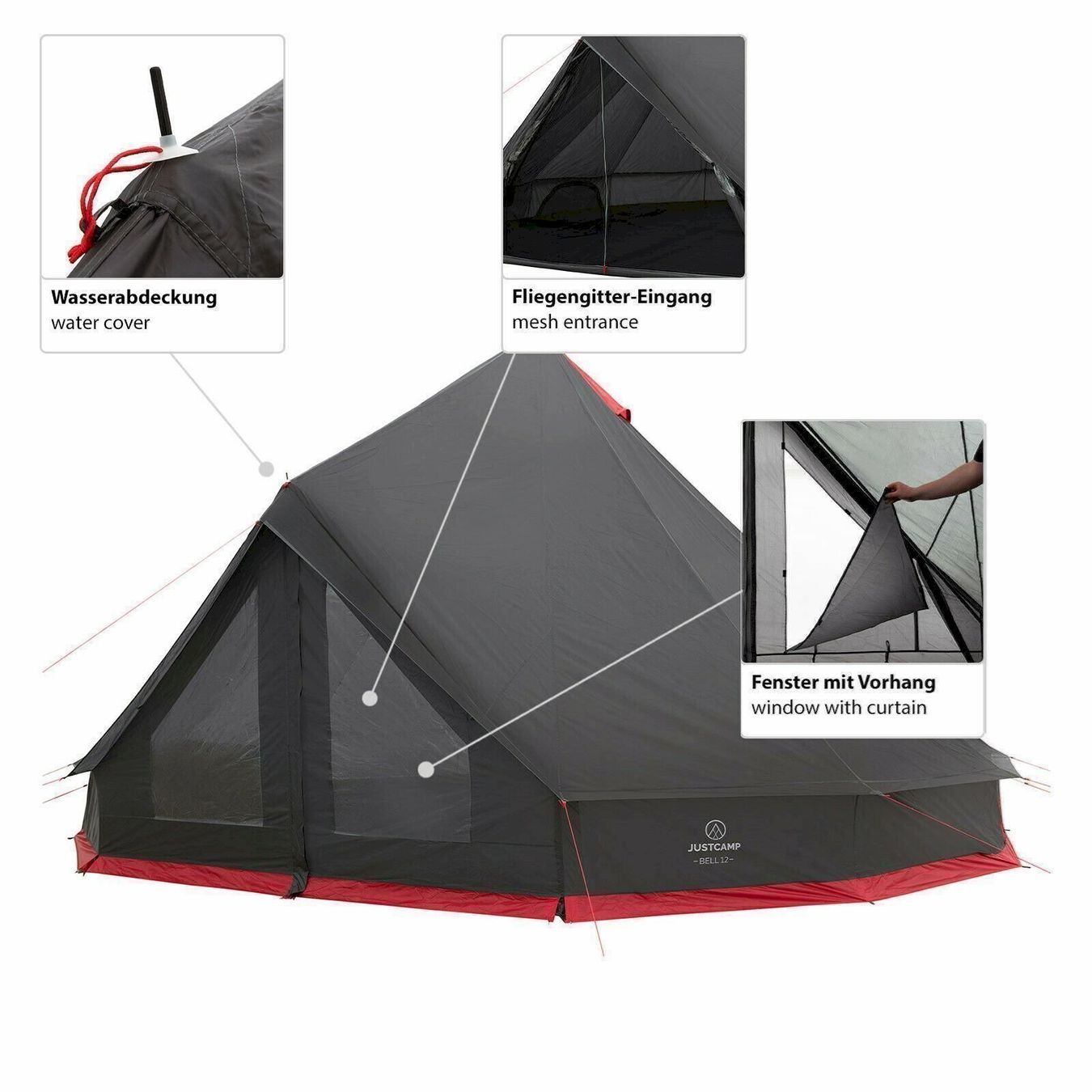 Zelte: JUSTCAMP Bell 12 Tipi Gruppenzelt – Neu und originalverpackt aus Bottighofen von zaap 7