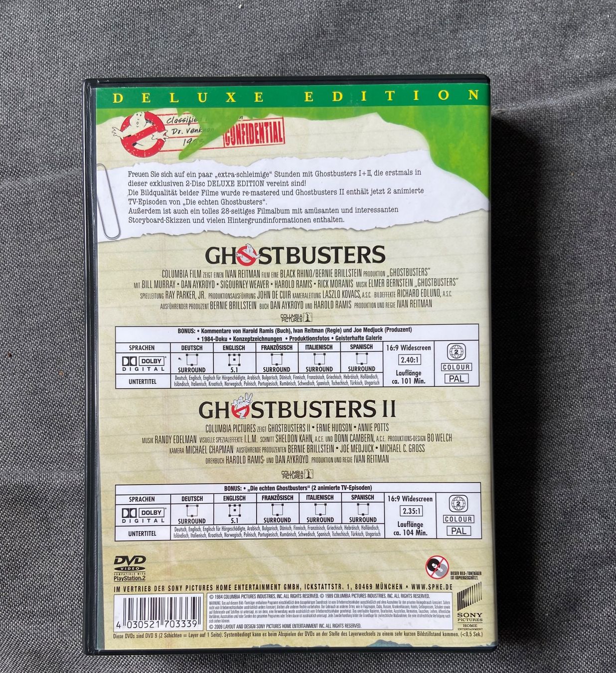 Alle DVDs: 2 DVDs GHOSTBUSTERS 1 & 2 • Dan Aykroyd - Bill Murray – Gebraucht aus Luzern von Lycka 1