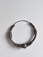 Creolen Ohrring Silber mit Verzierungen, 4 cm Durchmesser