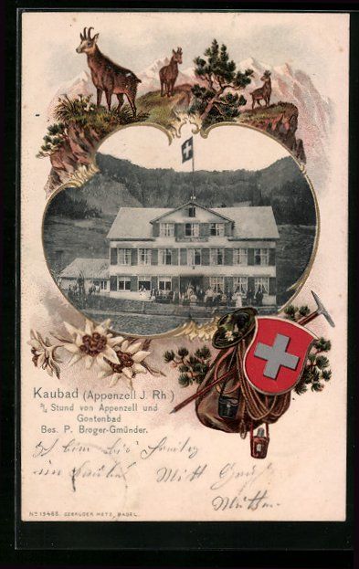 Cartoline postali: Passepartout-Lithographie Appenzell, Kur – Usato da Berlin venduto da bartko-reher