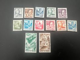 Württemberg  1947  Mi. Nr. 1-13 *  mit Erstfalz (4864)