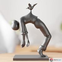 Bird of Burden Sculpture – Surreal Figurative Art - 3D Print