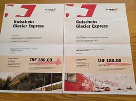 Wertgutschein für Glacier Express 360 Franken