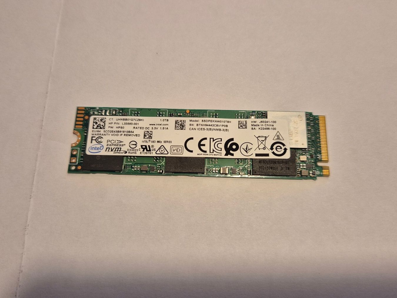 Intel Harddisks: Intel SSD 1024GB - M2, NVMe - Occasion – Gebraucht aus Tramelan von Fabb