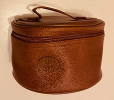 Vanity case, trousse neuve avec miroir, couleur cognac
