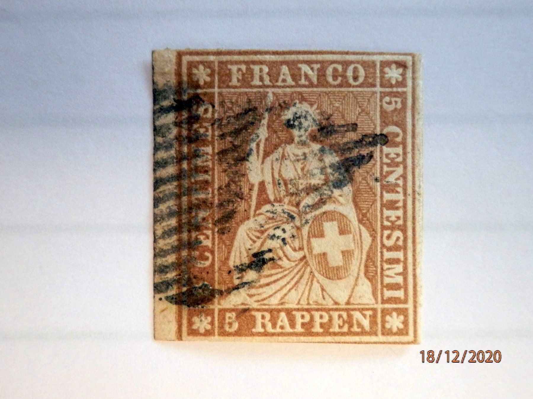 Tutti i francobolli: Strubel, ZNr.22B, Bogenrand links, – Usato da Ueberstorf venduto da dinbau