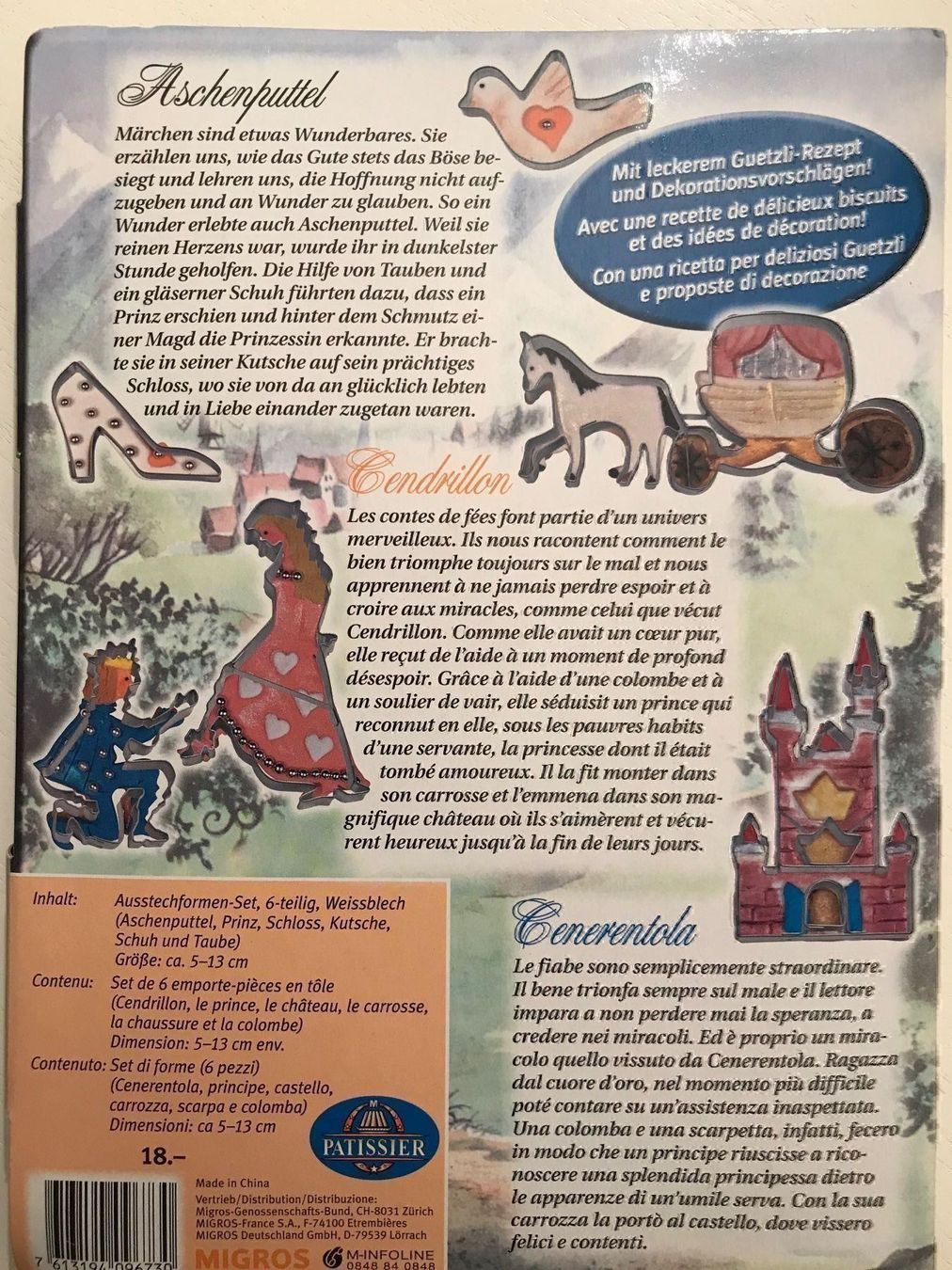 Migros Backformen: Ausstechformen: Aschenputtel, 6 Teile – Neu und originalverpackt aus Hünenberg See von spartakus02 1