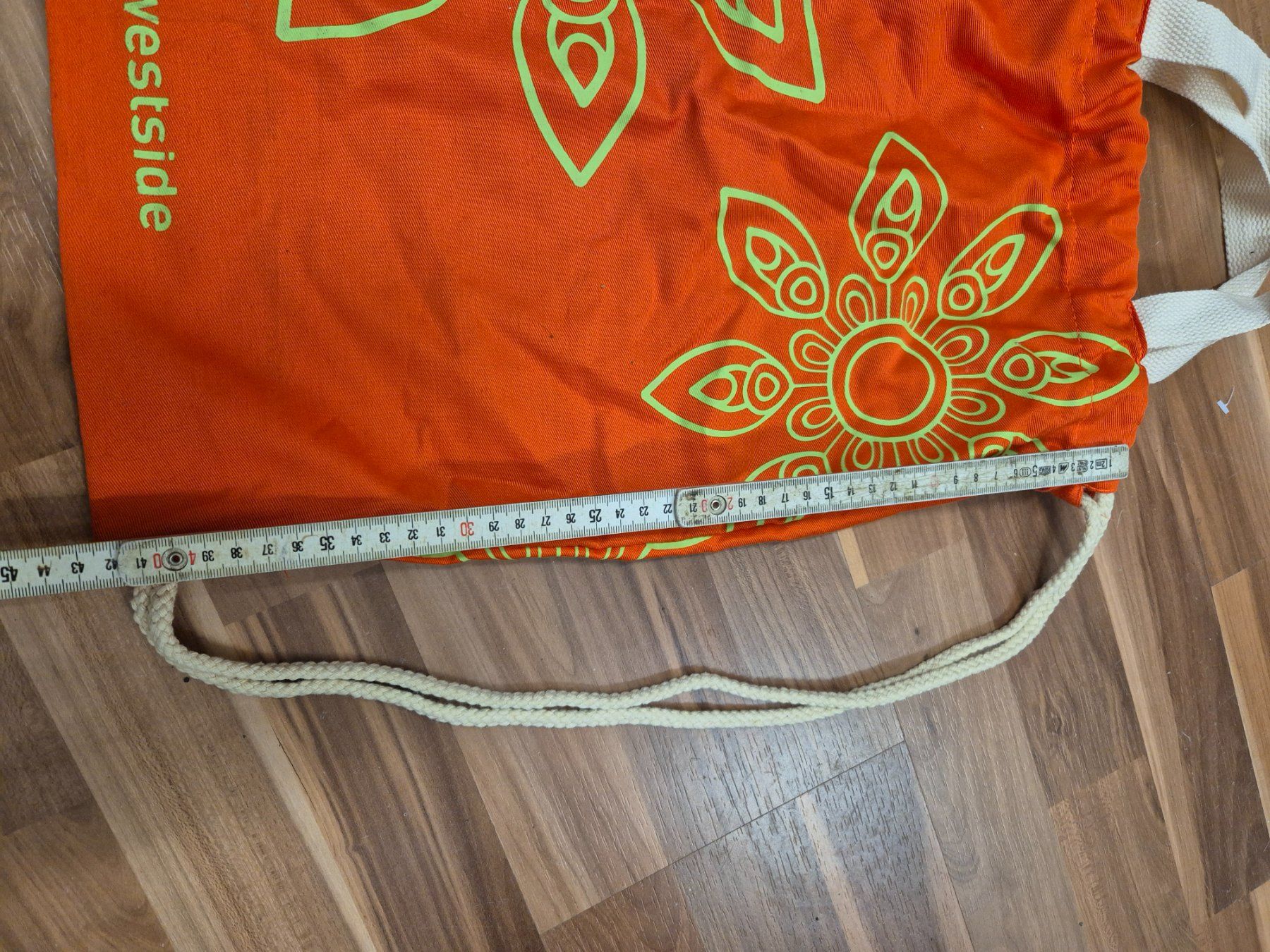 Zaini: Westside Turnbeutel, orange mit Blumenmuster, neu K19 – Nuovo (secondo la descrizione) da Schwarzenburg venduto da Flamingo07 1