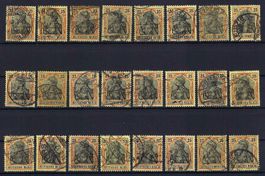 Germania Briefmarken 1900-1022 gute 25-Pennig Werte gest.