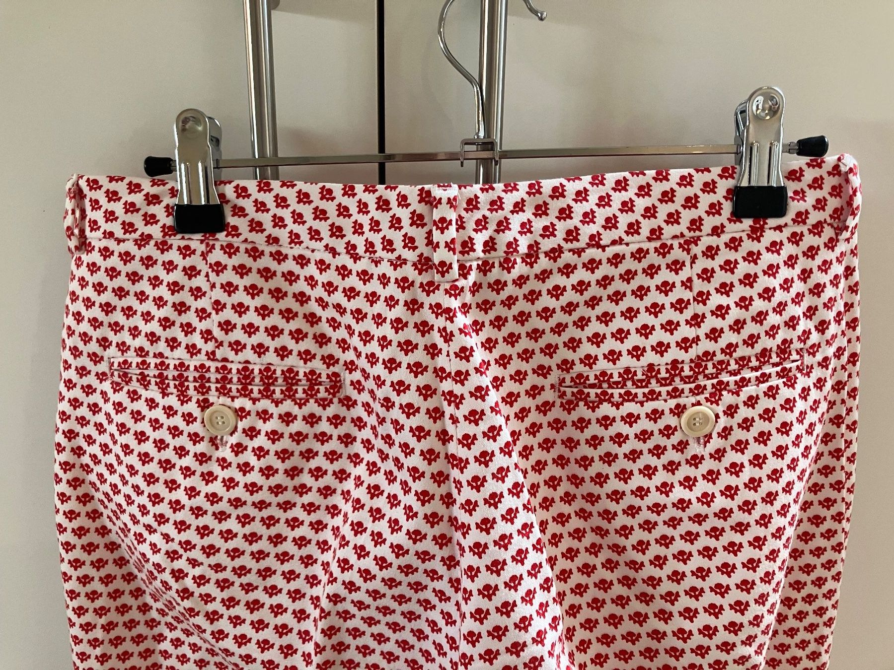 Hosen: MaxMAra Weekend - pantalon blanc à motifs rouge – Gebraucht aus Vich von SophieCo 3