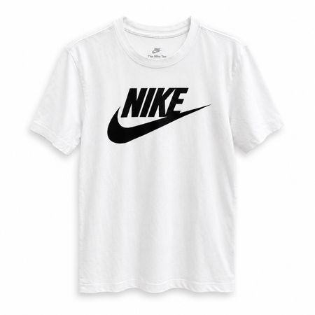 Nike T Shirt Weiss Schwarz Logo XS 34 Baumwolle Unisex