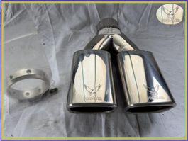PROWLER Doppel-Endrohr rechteckig 2x 82x65 x240mm 100% Inox