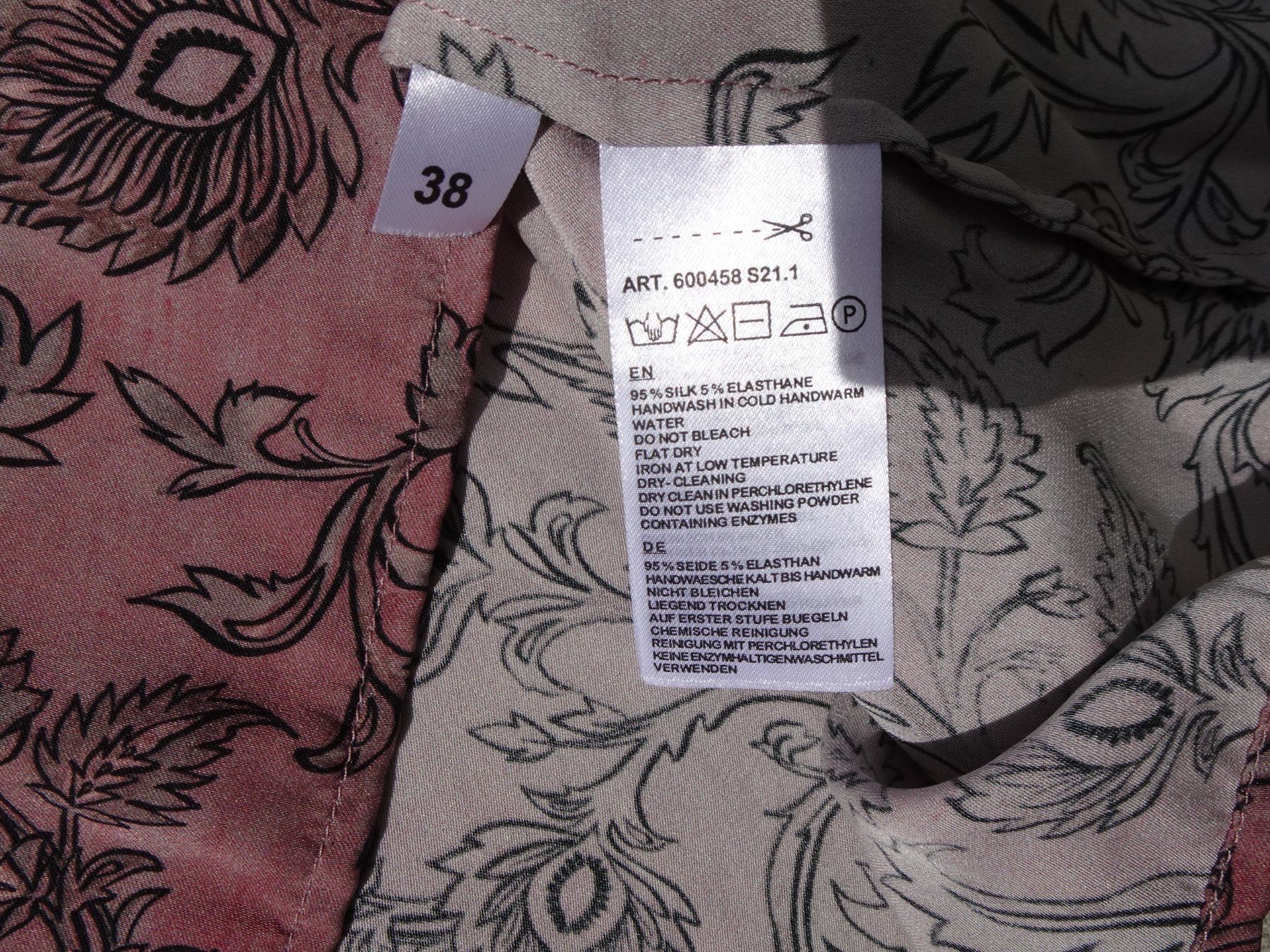Repeat Top: Top Repeat silver edition Gr. 38 rosa schwarz Seide – Usato da Winterthur venduto da blumeblau77 5