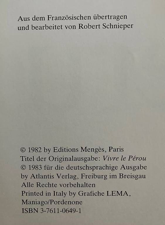 Libri: Bildband Peru – Usato da Biel/Bienne venduto da Murmeltier04 3