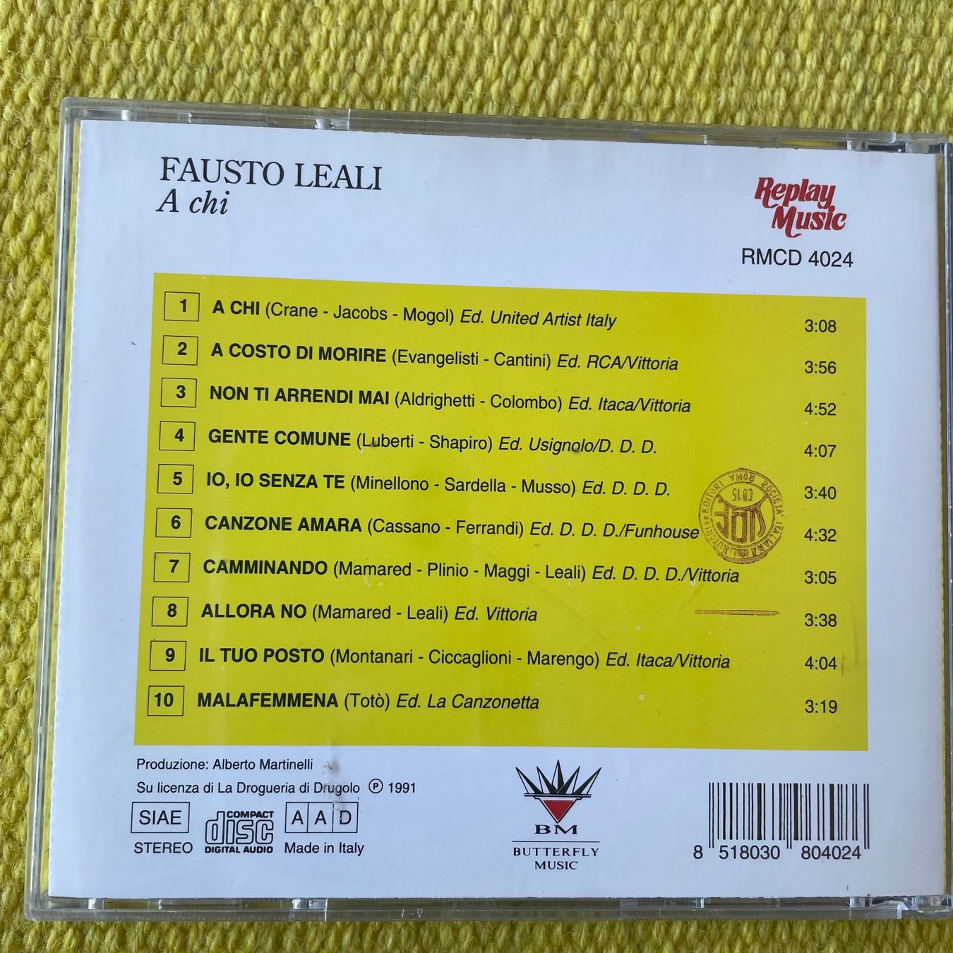 CD: FAUSTO LEALI-A CHI – Usato da Rorschacherberg venduto da CD-Roli 1